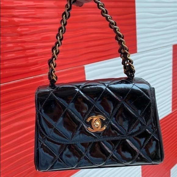 🛑SOLD🛑 VERY RARE VINTAGE CHANEL MINI BAG WITH TOP HANDLE - Picture 7 of 14